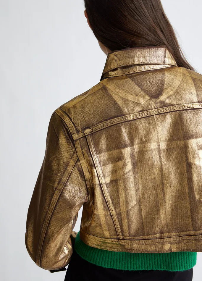 Women Liujo Jackets and Blazers FoilEffect Jacket Goldcolour