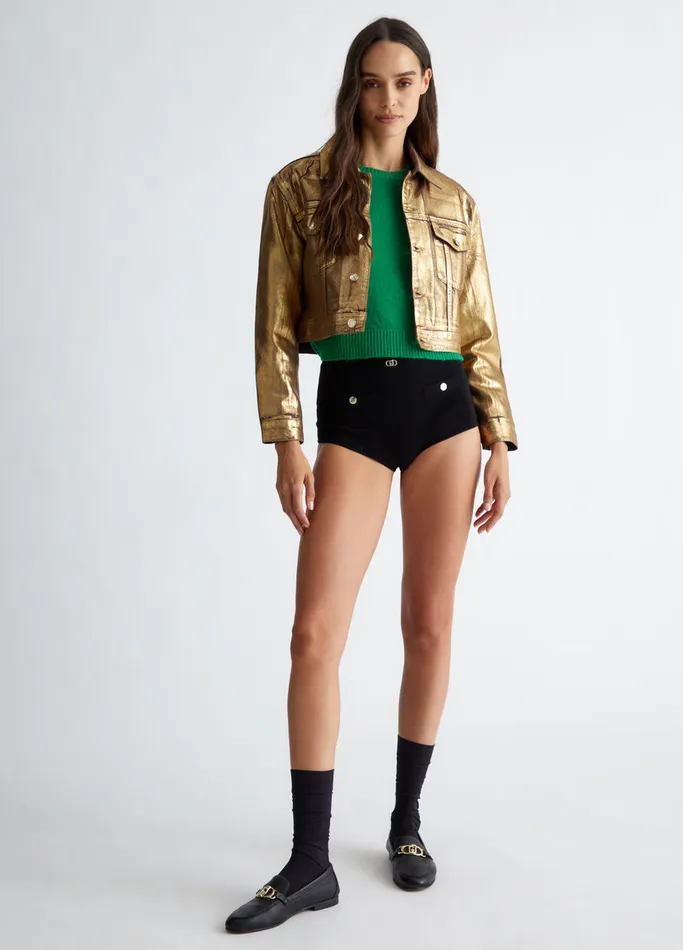 Women Liujo Jackets and Blazers FoilEffect Jacket Goldcolour