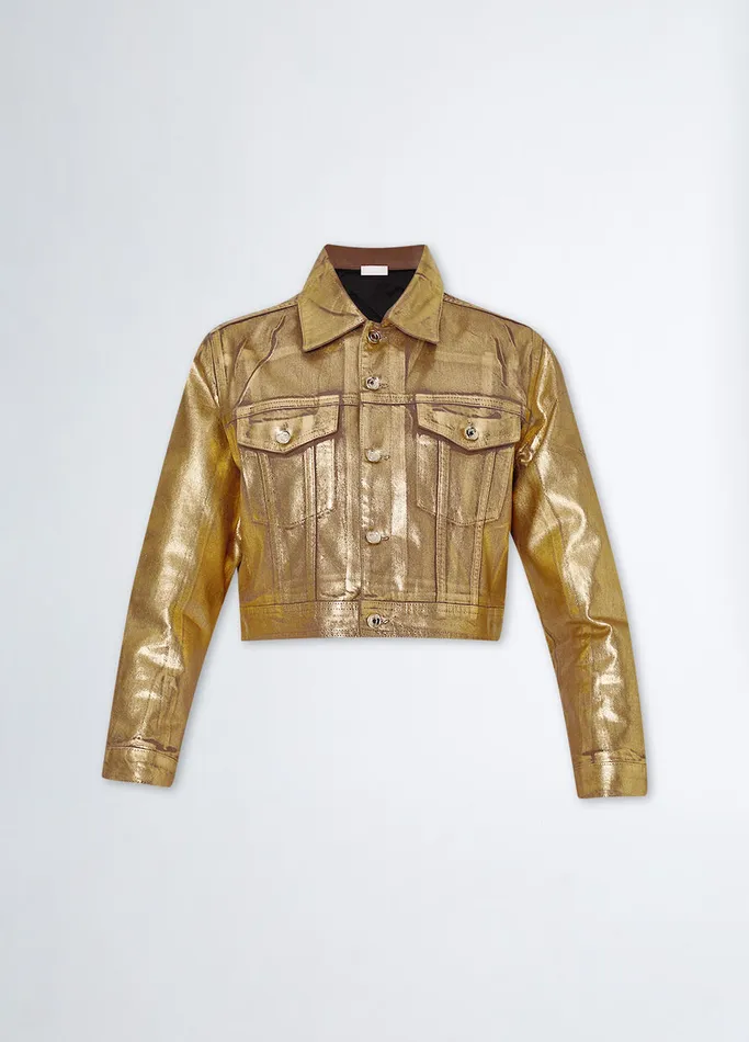 Women Liujo Jackets and Blazers FoilEffect Jacket Goldcolour