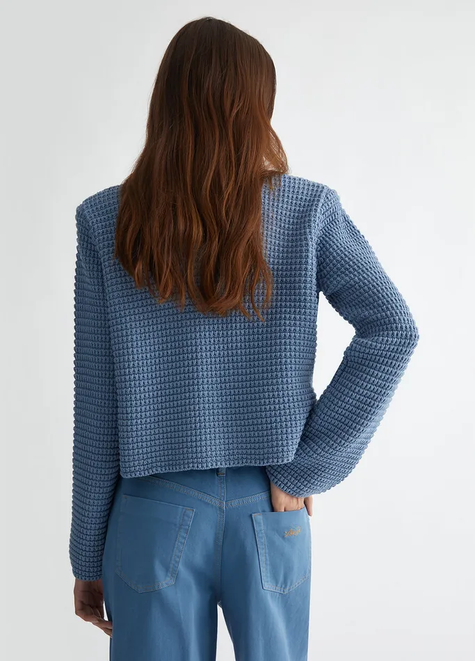 Women Liujo Jackets and Blazers Knit Cardigan Blue
