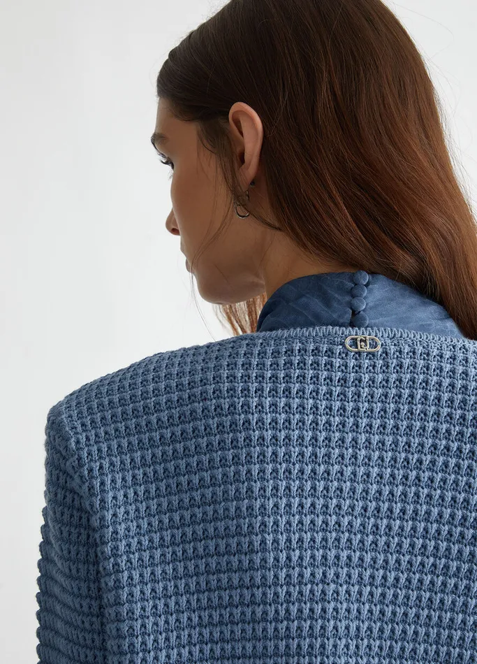 Women Liujo Jackets and Blazers Knit Cardigan Blue