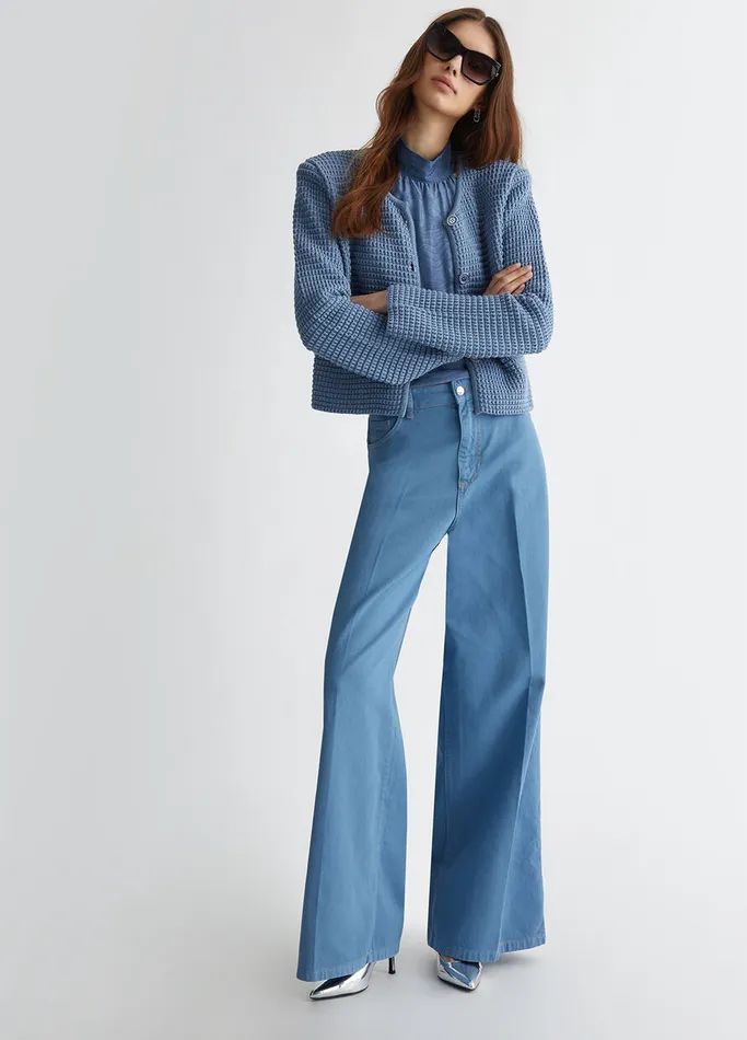 Women Liujo Jackets and Blazers Knit Cardigan Blue
