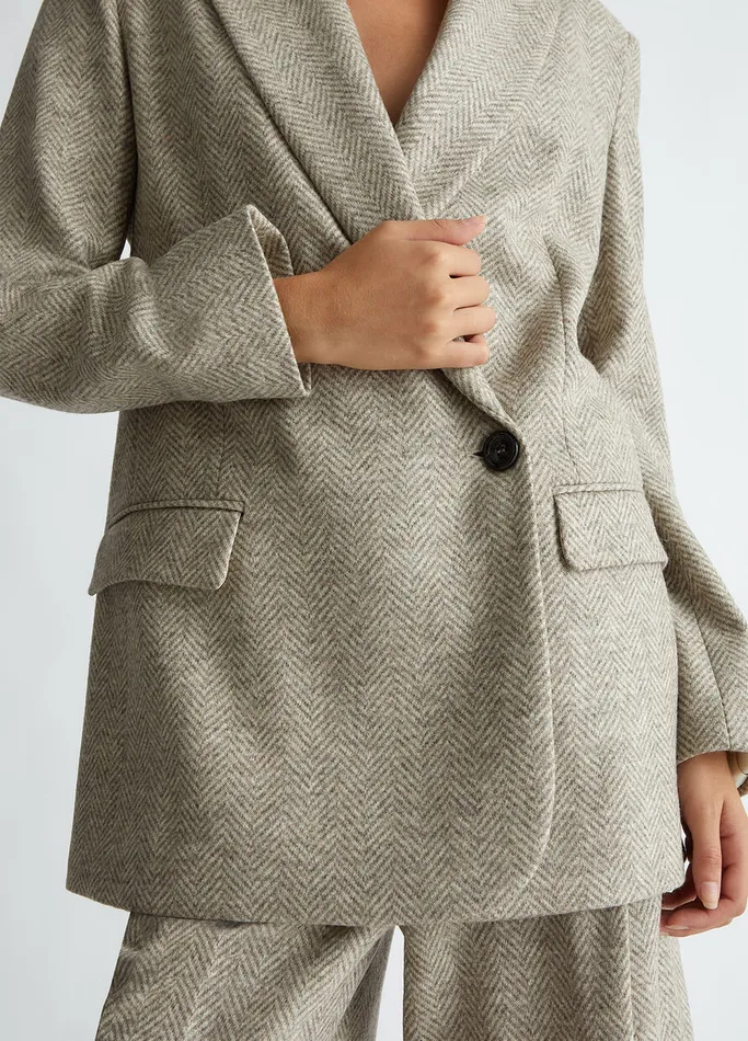 Women Liujo Jackets and Blazers Moretta Wool Blazer Brown