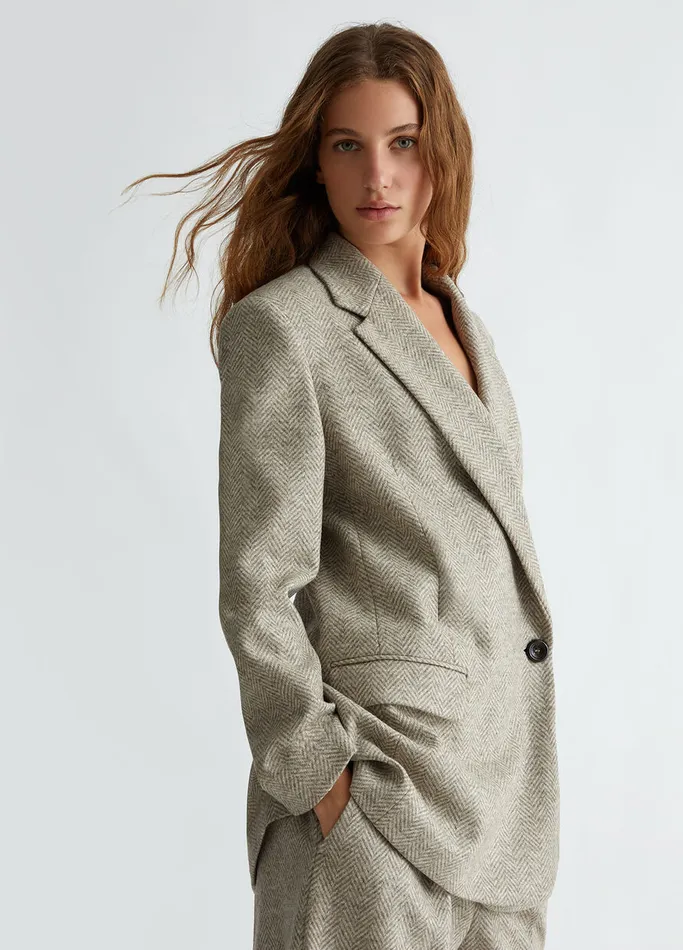 Women Liujo Jackets and Blazers Moretta Wool Blazer Brown