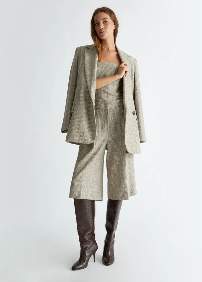 Women Liujo Jackets and Blazers Moretta Wool Blazer Brown