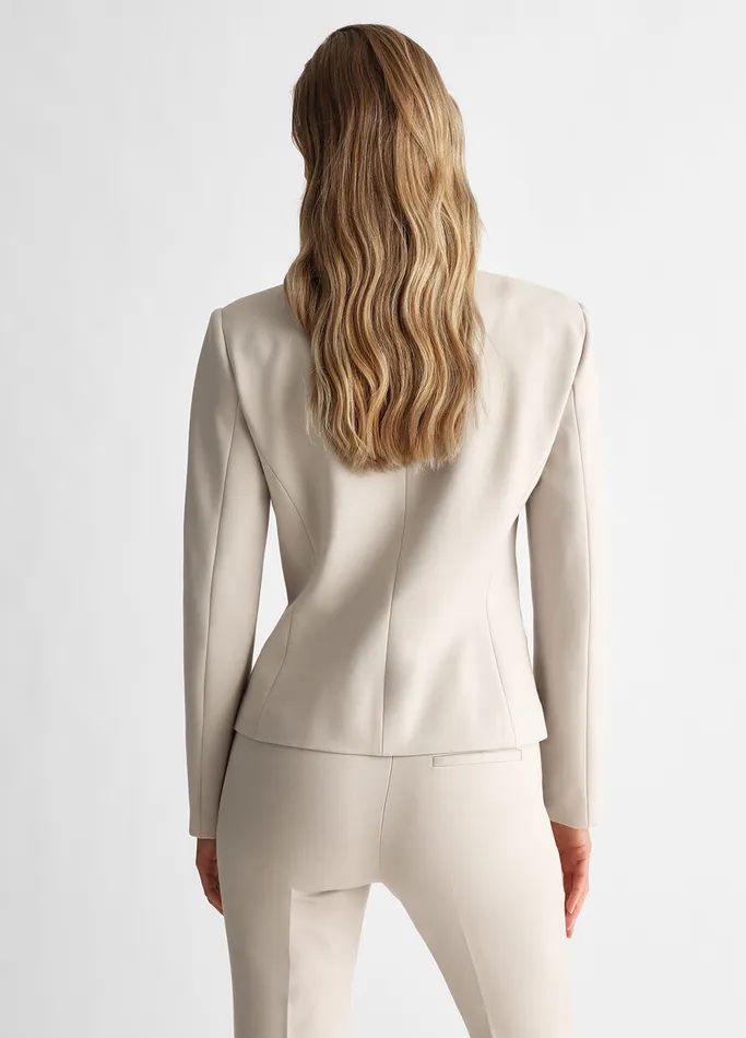 Women Liujo Jackets and Blazers Slim Cropped Blazer Grey