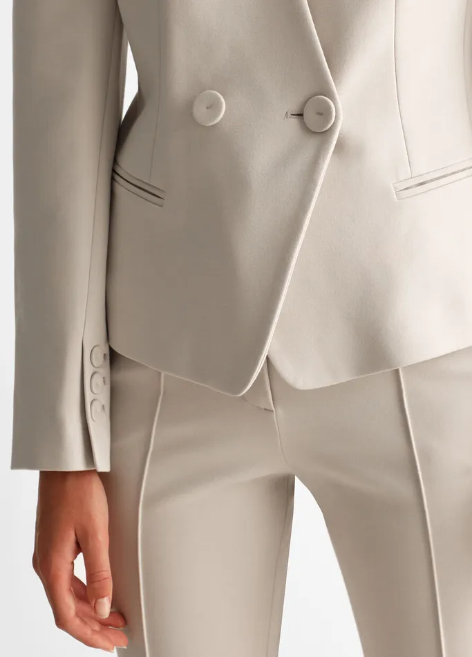 Women Liujo Jackets and Blazers Slim Cropped Blazer Grey