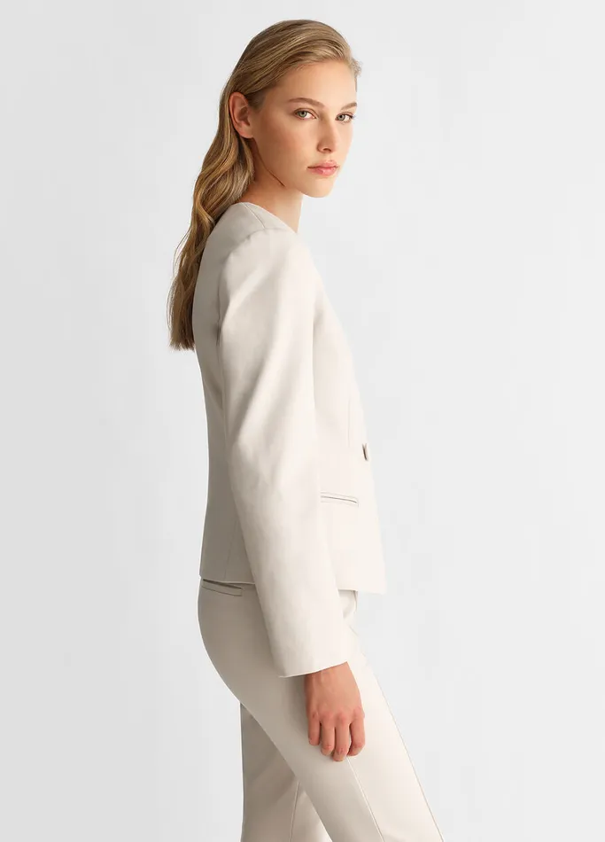 Women Liujo Jackets and Blazers Slim Cropped Blazer Grey