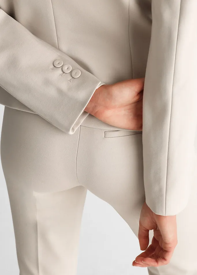 Women Liujo Jackets and Blazers Slim Cropped Blazer Grey