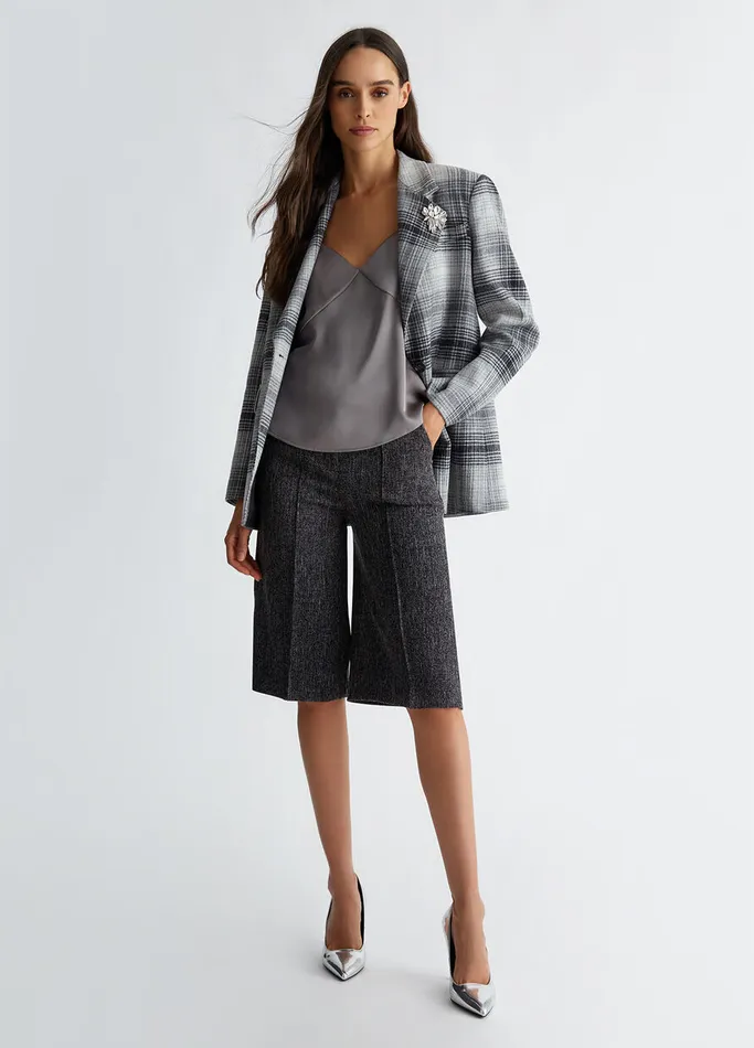 Women Liujo Jackets and Blazers Suit Blazer With Brooch Grey