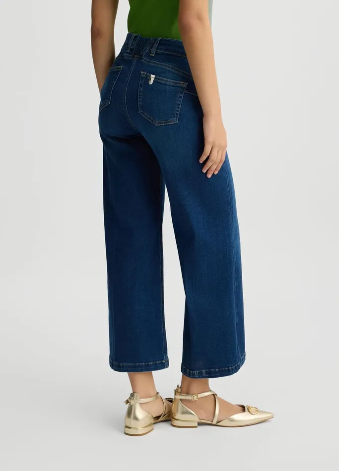 Women Liujo Jeans Dark Blue Cropped Jeans