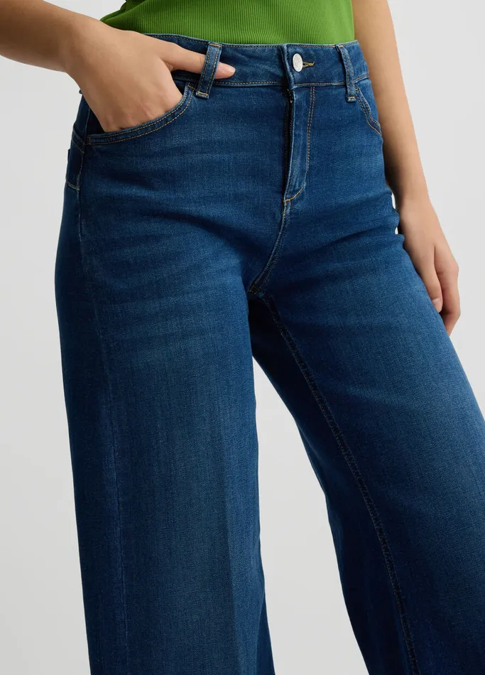 Women Liujo Jeans Dark Blue Cropped Jeans