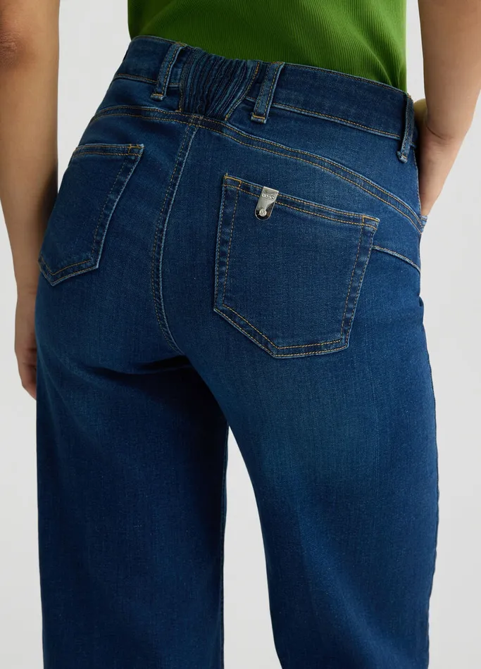Women Liujo Jeans Dark Blue Cropped Jeans