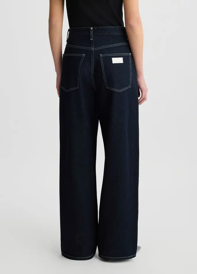 Women Liujo Jeans Distressed Cotton Jeans Dark Denim