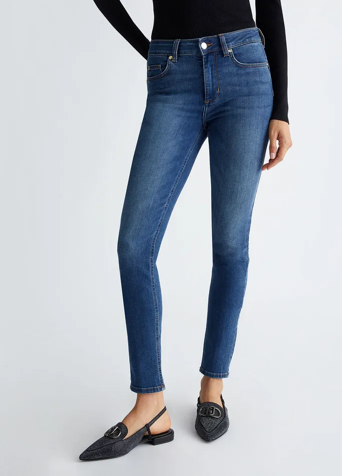 Women Liujo Jeans HighWaisted Skinny Jeans Blue Denim