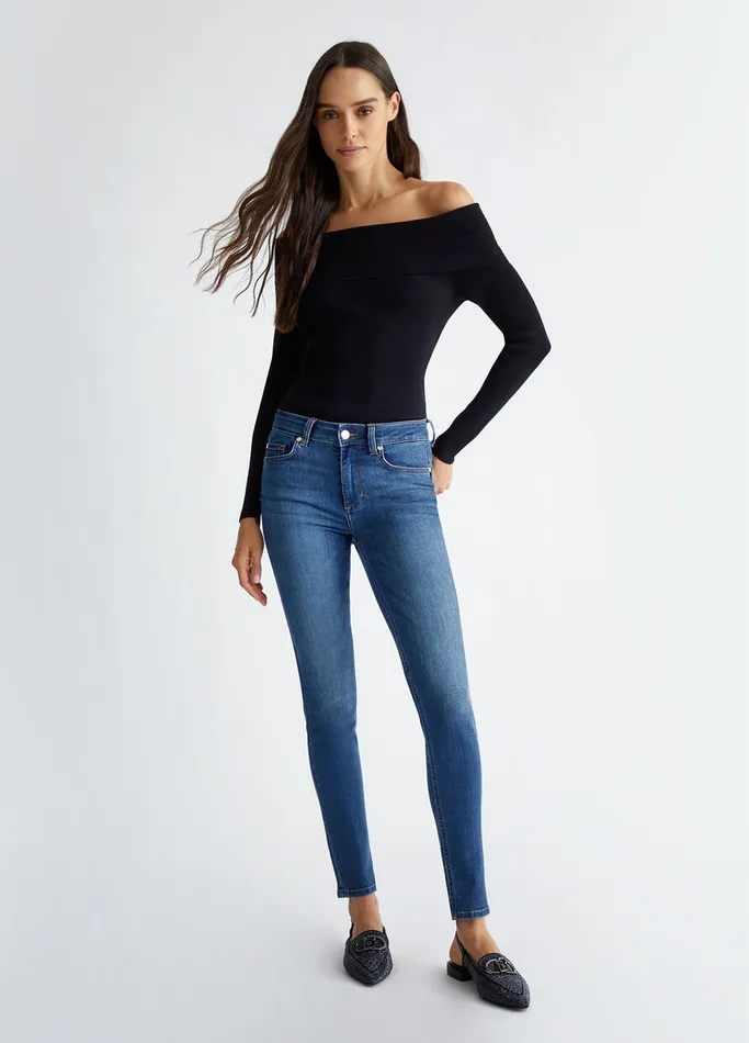 Women Liujo Jeans HighWaisted Skinny Jeans Blue Denim