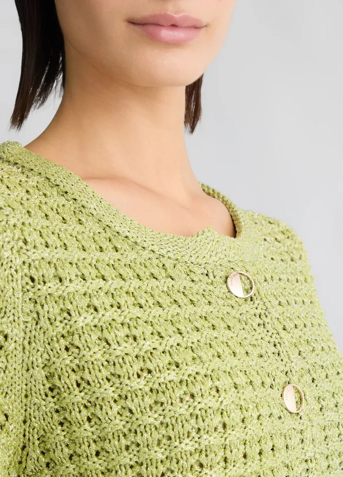 Women Liujo Jumpers and Cardigans Boucl Jacket Avocado
