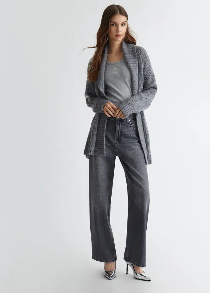Women Liujo Jumpers and Cardigans Cardigans With Sequins Grey