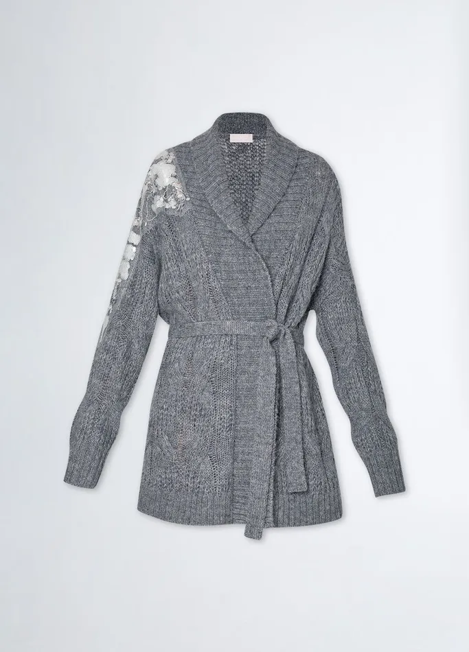 Women Liujo Jumpers and Cardigans Cardigans With Sequins Grey