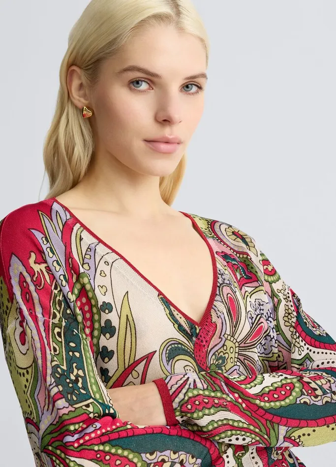 Women Liujo Jumpers and Cardigans FoulardPrint Jumper Foulard Print