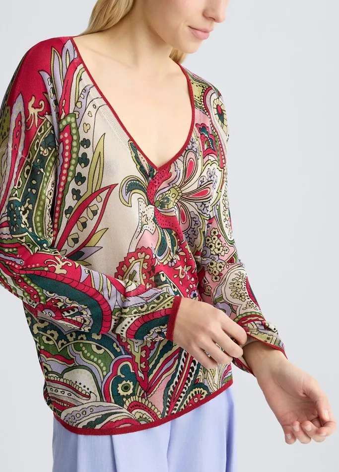 Women Liujo Jumpers and Cardigans FoulardPrint Jumper Foulard Print