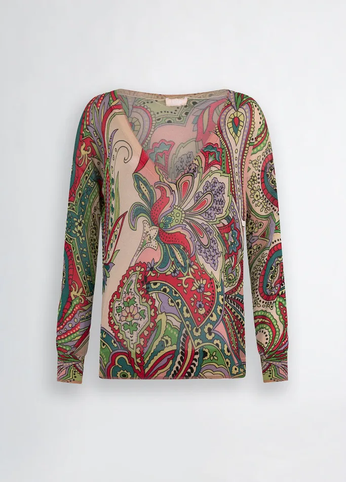 Women Liujo Jumpers and Cardigans FoulardPrint Jumper Foulard Print