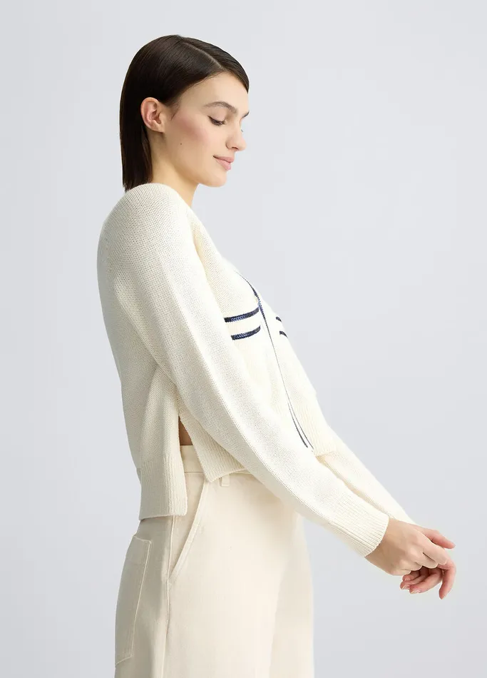 Women Liujo Jumpers and Cardigans White Cardigan With Sequins