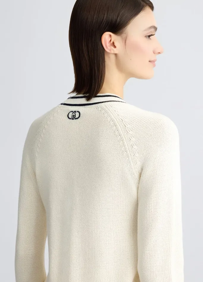 Women Liujo Jumpers and Cardigans White Cardigan With Sequins