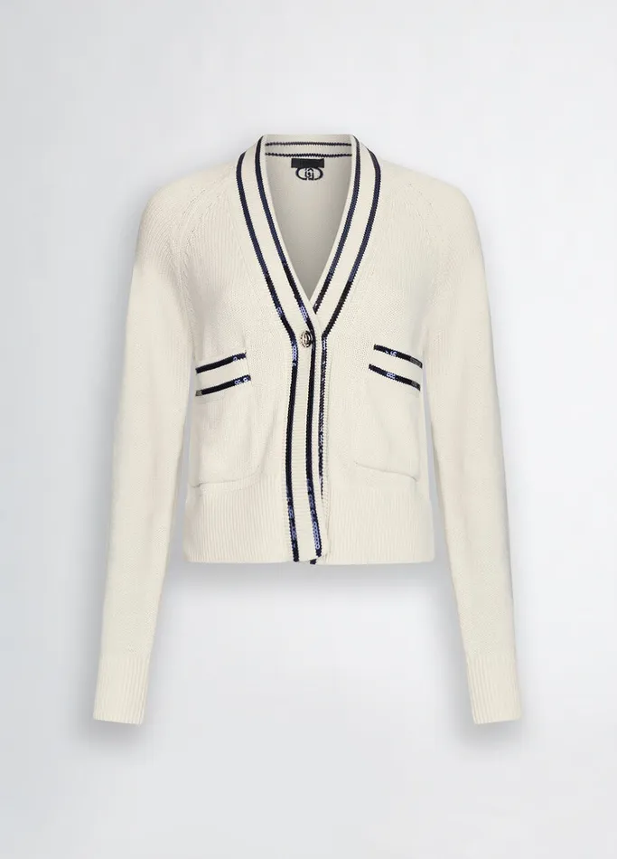 Women Liujo Jumpers and Cardigans White Cardigan With Sequins