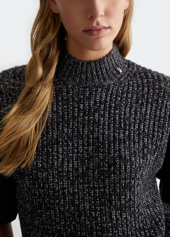 Women Liujo Jumpers and Cardigans Wool And Lurex Sweater Black