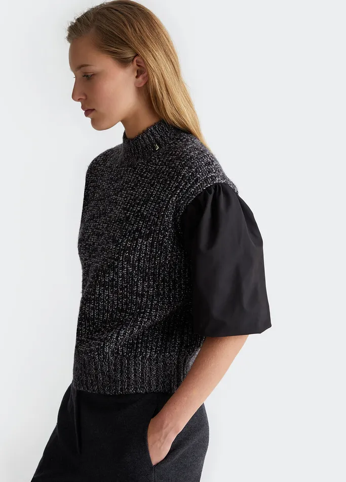 Women Liujo Jumpers and Cardigans Wool And Lurex Sweater Black
