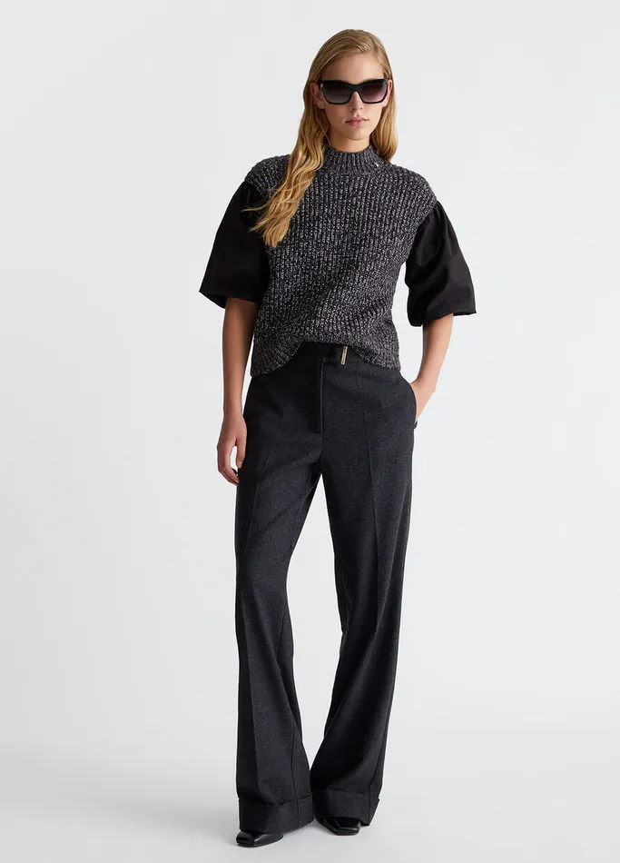 Women Liujo Jumpers and Cardigans Wool And Lurex Sweater Black