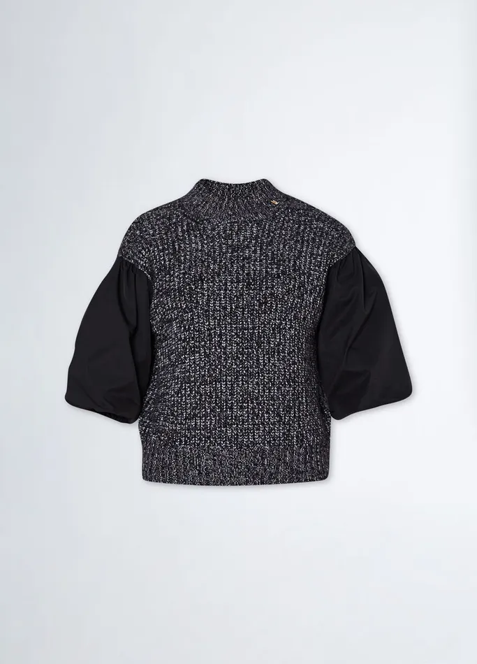 Women Liujo Jumpers and Cardigans Wool And Lurex Sweater Black