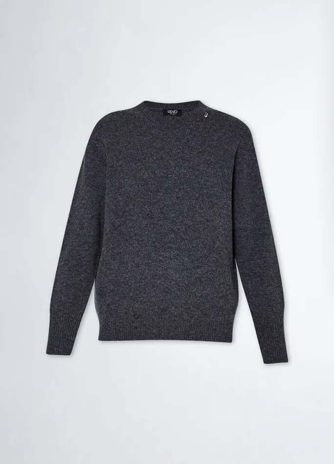 Women Liujo Jumpers and Cardigans Wool Jumper Anthracite