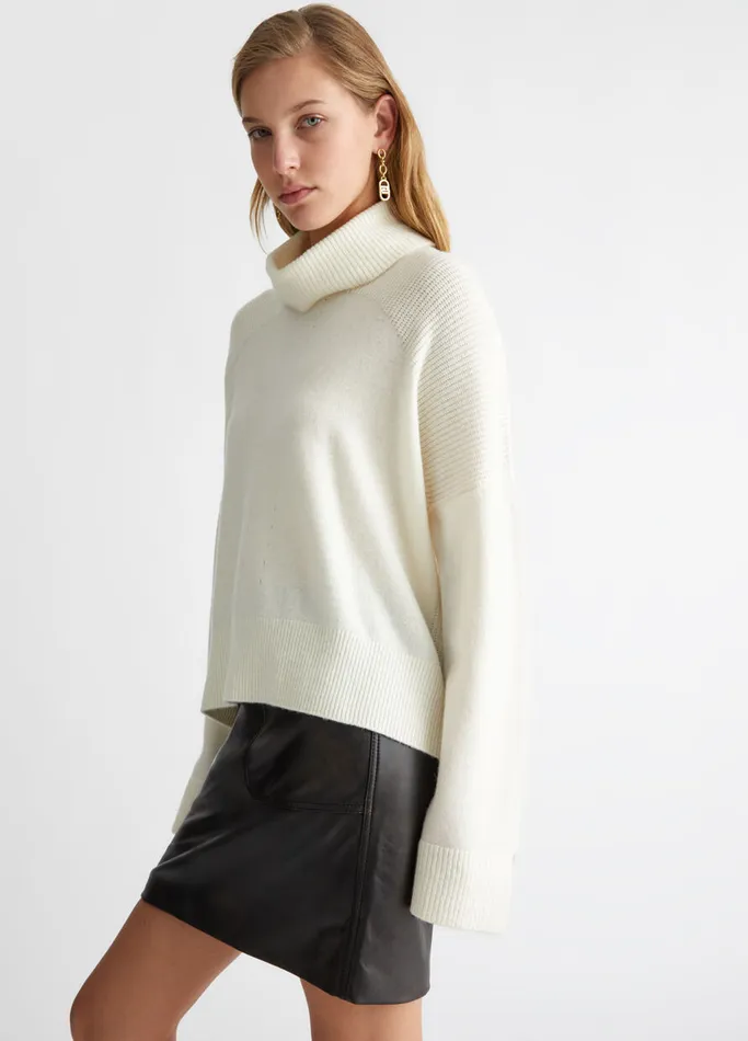 Women Liujo Jumpers and Cardigans Woollen Turtleneck White Wool