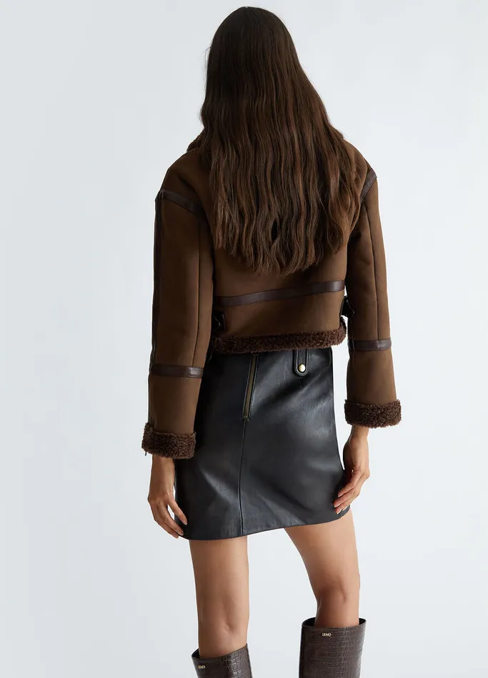 Women Liujo Outerwear Coated Fabric Jacket Brown