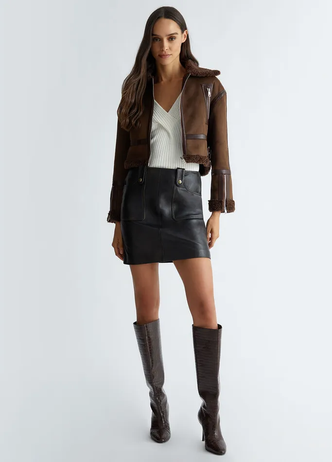Women Liujo Outerwear Coated Fabric Jacket Brown