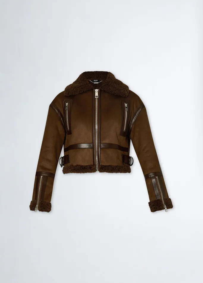 Women Liujo Outerwear Coated Fabric Jacket Brown