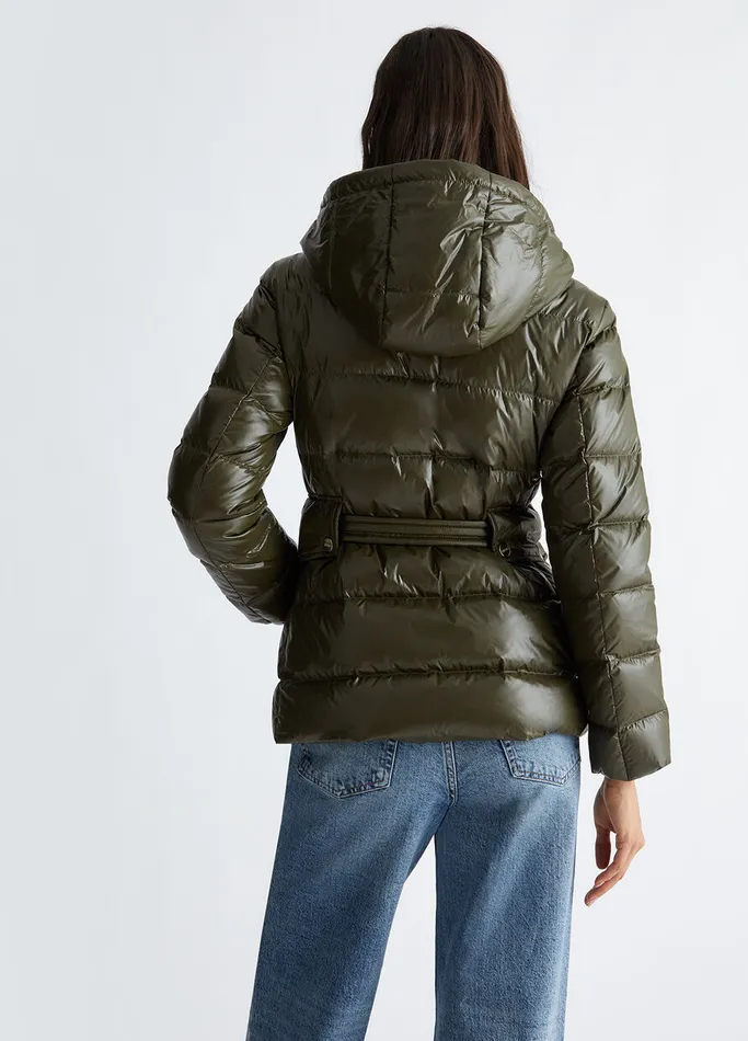 Women Liujo Outerwear Padded Jacket With Hood Green