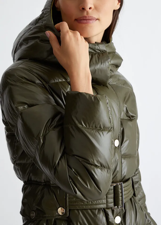 Women Liujo Outerwear Padded Jacket With Hood Green