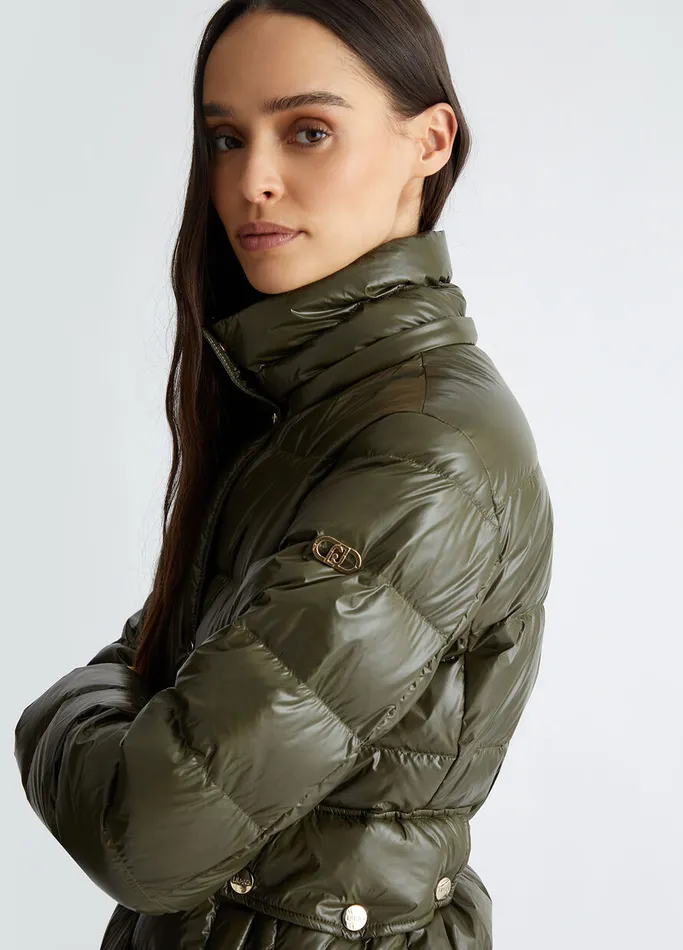 Women Liujo Outerwear Padded Jacket With Hood Green