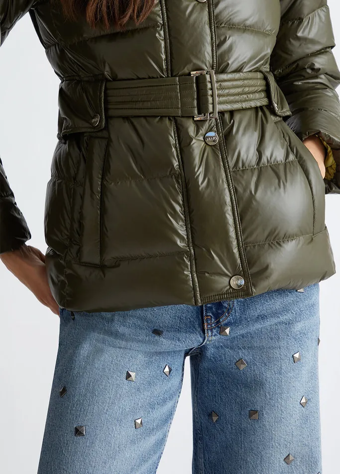 Women Liujo Outerwear Padded Jacket With Hood Green