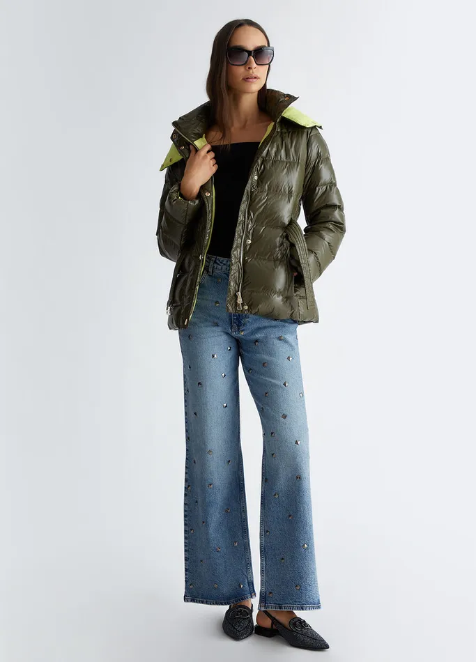 Women Liujo Outerwear Padded Jacket With Hood Green