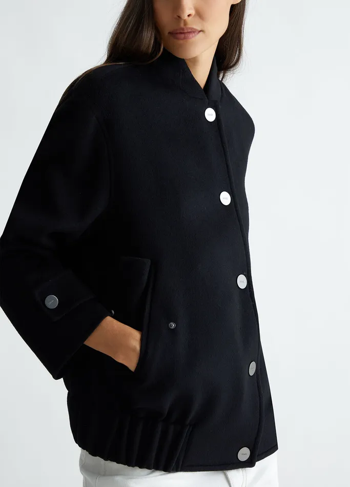 Women Liujo Outerwear WoolBlend Bomber Jacket Black
