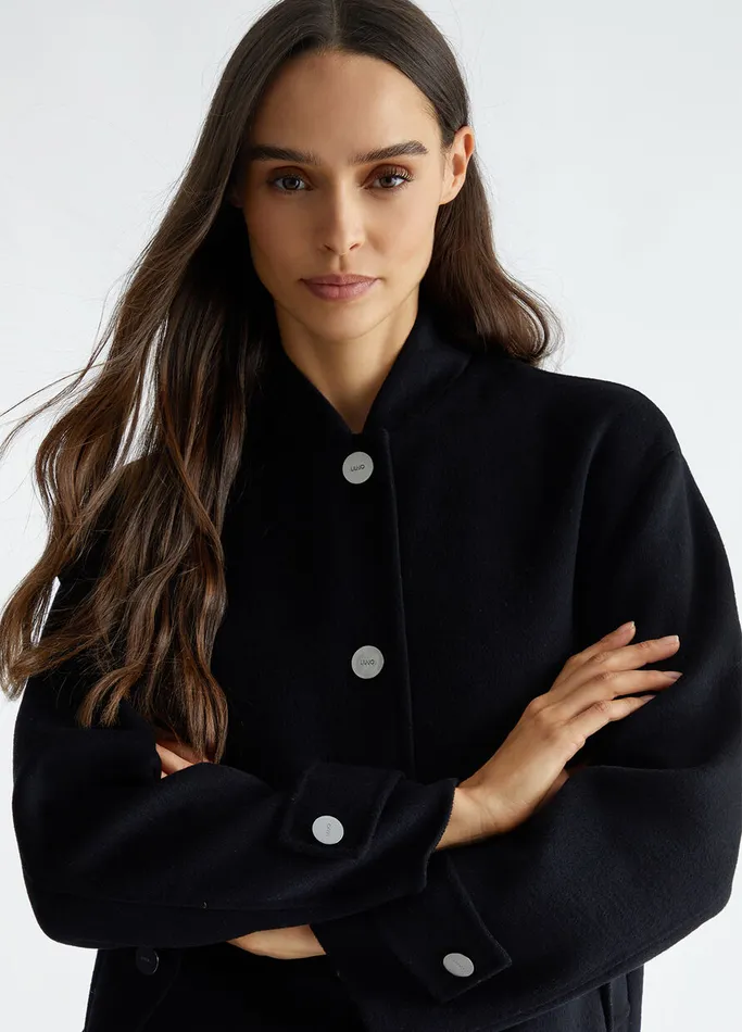 Women Liujo Outerwear WoolBlend Bomber Jacket Black