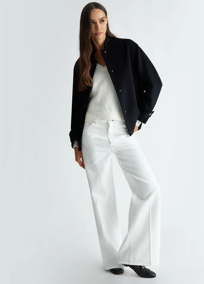 Women Liujo Outerwear WoolBlend Bomber Jacket Black