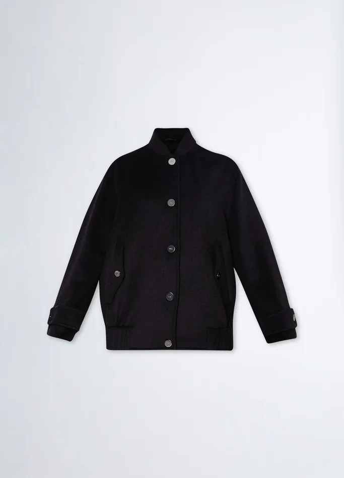 Women Liujo Outerwear WoolBlend Bomber Jacket Black