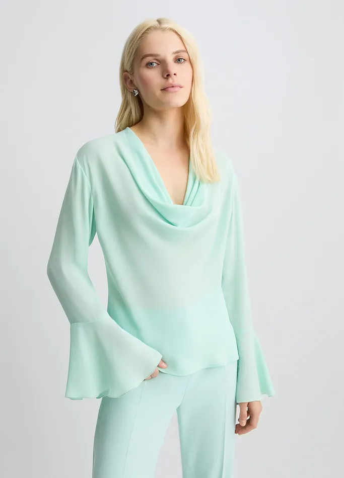 Women Liujo Party Georgette Blouse Mint