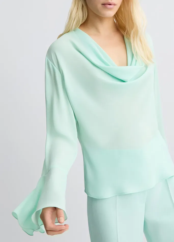 Women Liujo Party Georgette Blouse Mint