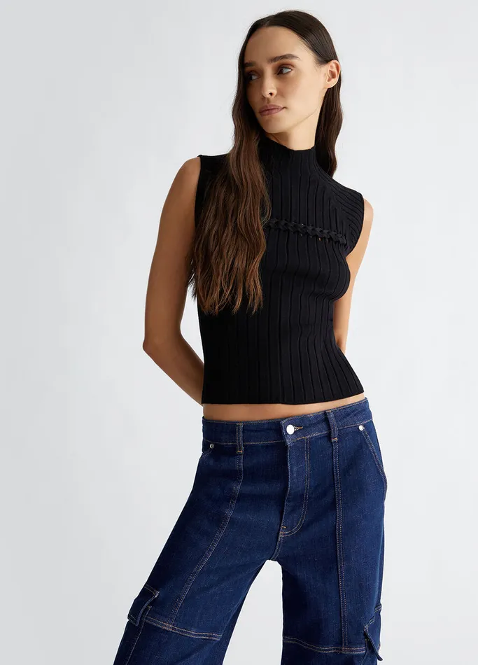 Women Liujo Party Knit Top Black